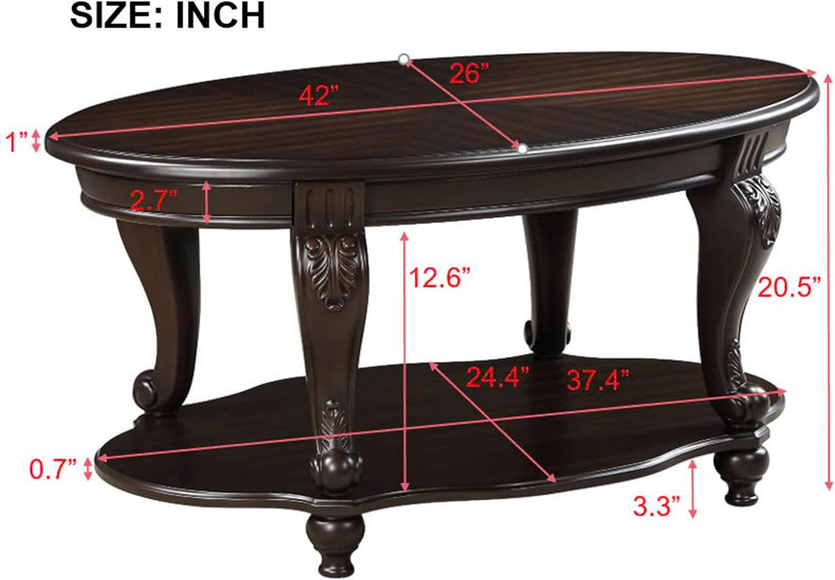 Living Room Coffee Table Set, Coffee Table & Two End Side Table 3-Piece Set for Office, Living Room, Apartment, Small Space, Easy Assembly
