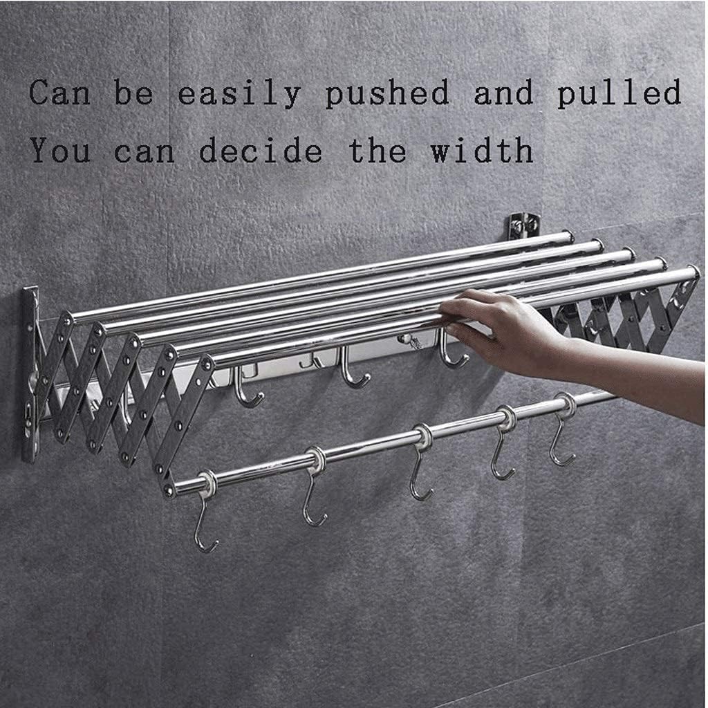 Bath Towel Rack Bar Dryer Folding Clothes 7 Rods Collapsible Washing Line/60Cm/23.6In