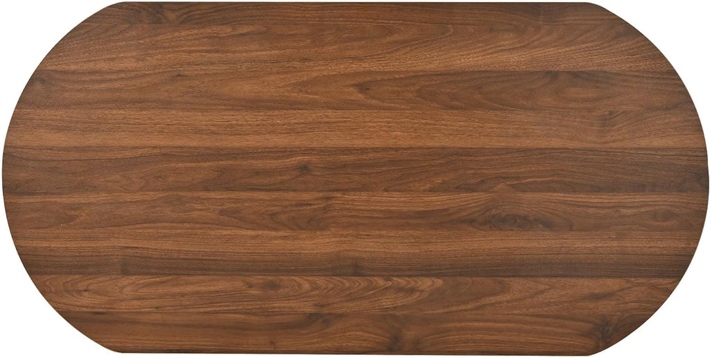 Lift Top Coffee Table with Storage Hidden Compartment, Partially Assembled Wooden Fluted Center Table, 47.2' Modern Oval Smart Lift Tabletop for Home Living Room Office-Brown