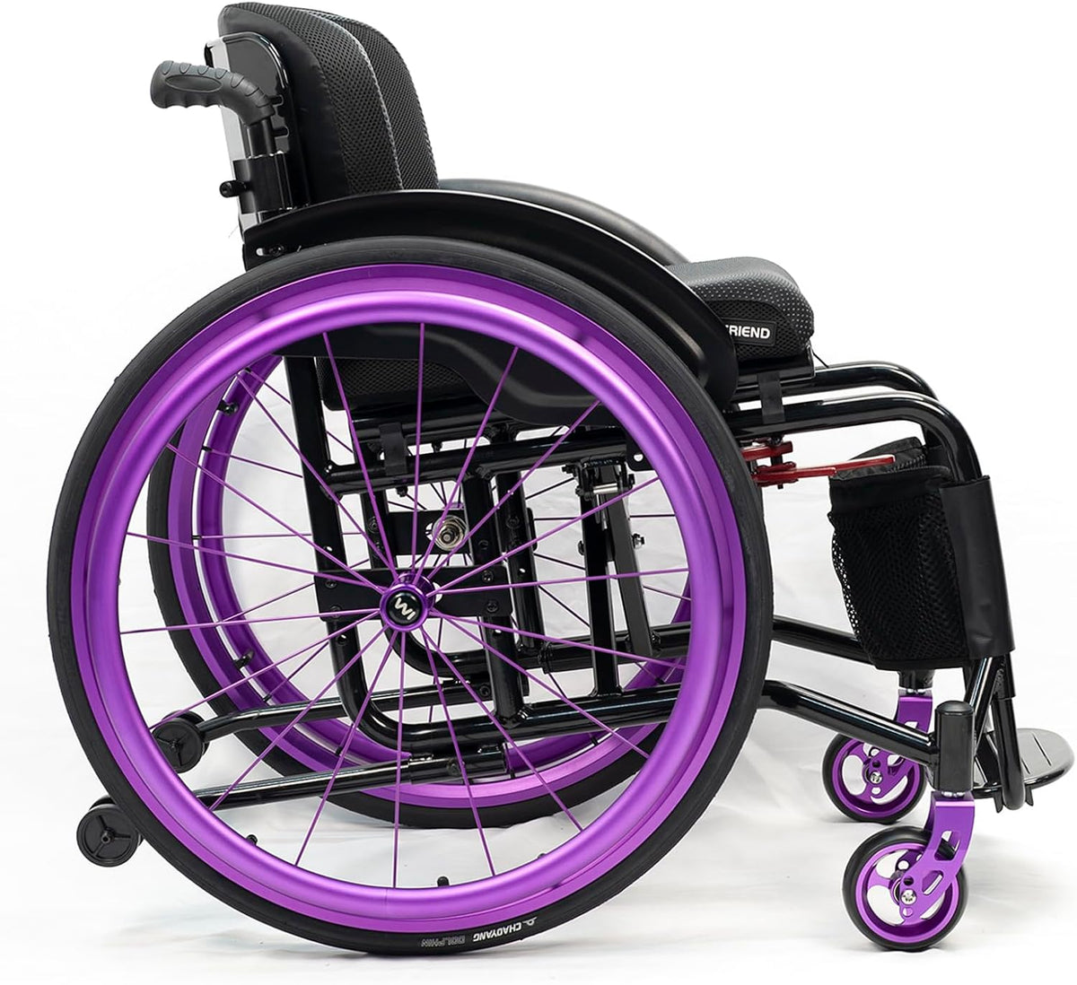 Wheelchairs for Adults,Sports and Leisure Wheelchairs,Portable Manual Wheel Chair,Folding All-Terrain Ultra Lightweight Wheelchair,Self-propelled Transport Wheelchairs(Seat Width 38cm/14.9in,Purple)