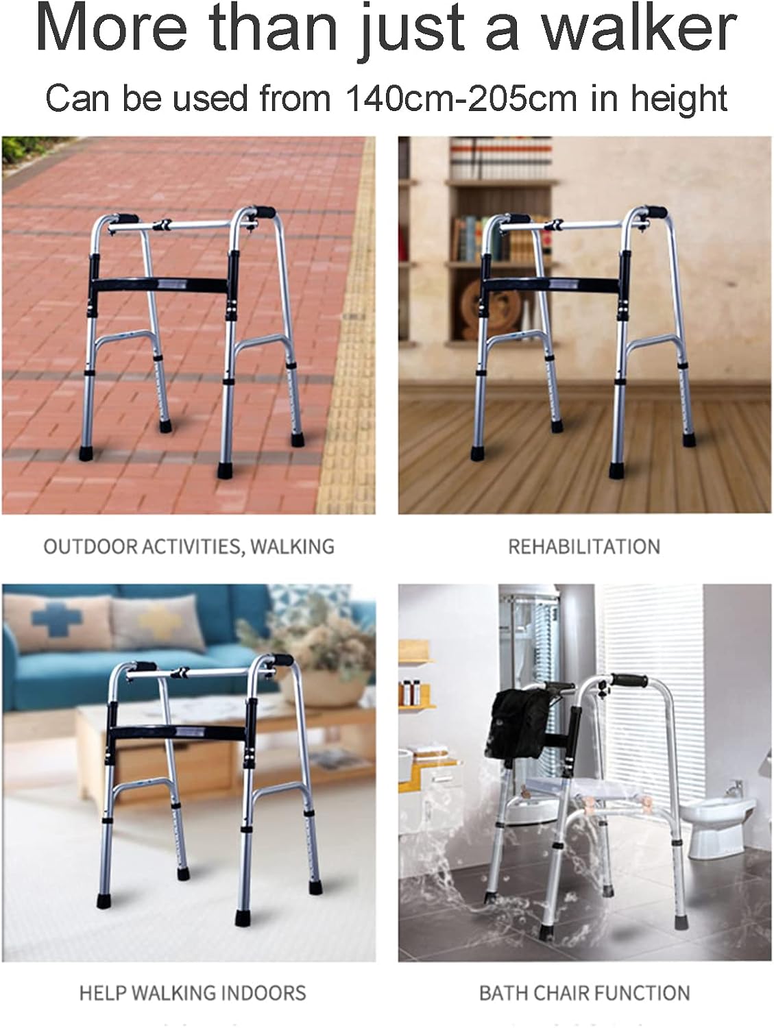 Walker for Seniors Rollator Elderly Walker Disabled Walker Armrest Auxiliary Walking Bracket Folding Walker Frame Disability Aids,A (A-A