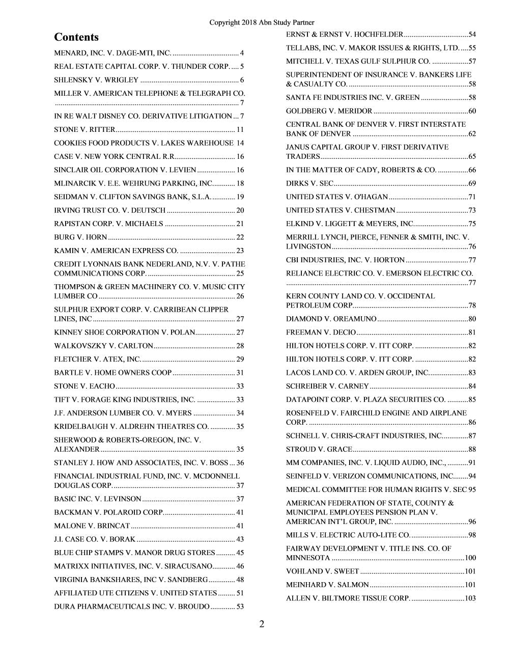 Casebriefs For the case book titled Cases and Materials on Corporations, 8th Choper, Coffee ISBN # 9781454802969 1454802960