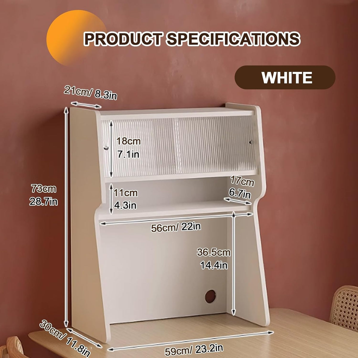 4-Tier Corner Shelf Rack, Large Kitchen Countertop Organizer, Coffee Mug Display Stand, Counter Storage Cabinet, Coffee Bar Organizer Shelf for Home, Office