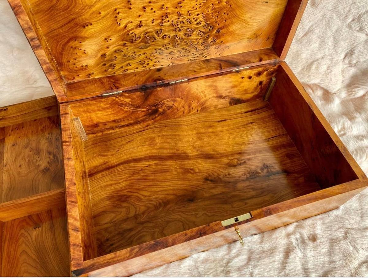 Hand Carved Wooden Multipurpose Keepsake Jewelry Decorative Art Box Storage Organizer (Large wood Box,Antique) (X-Large With Lock 1)