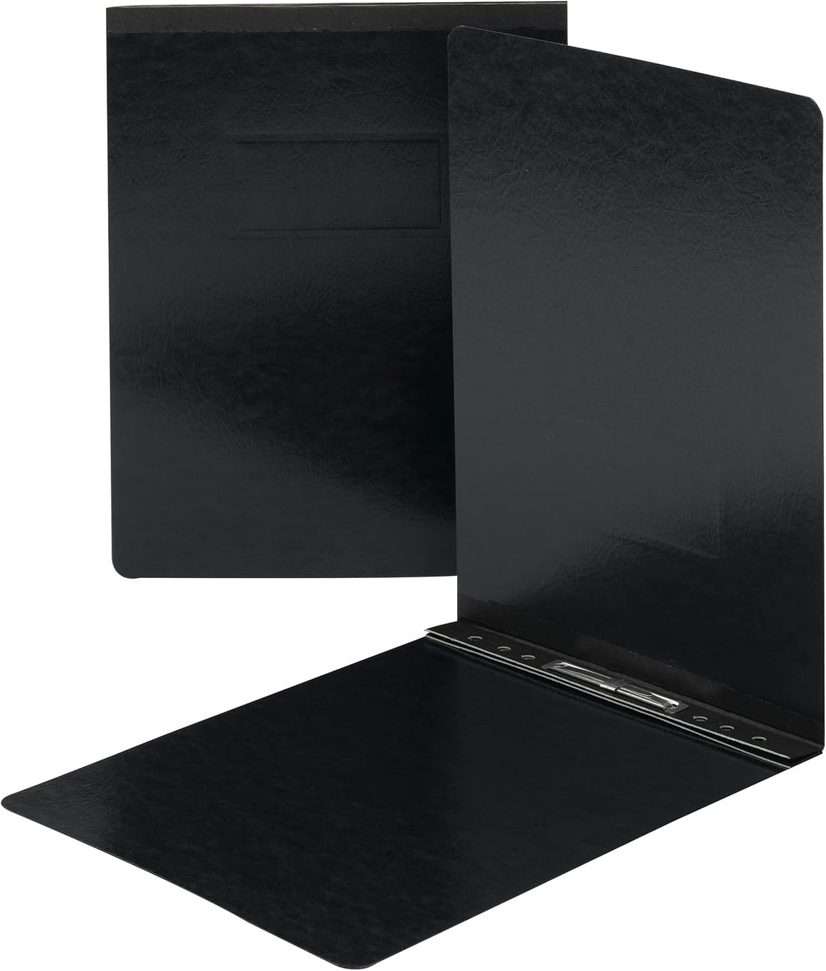 Smead Pressboard Report Cover, Metal Prong Top Fastener with Compressor, 2' Capacity, Letter Size, 25 per Box (Black)