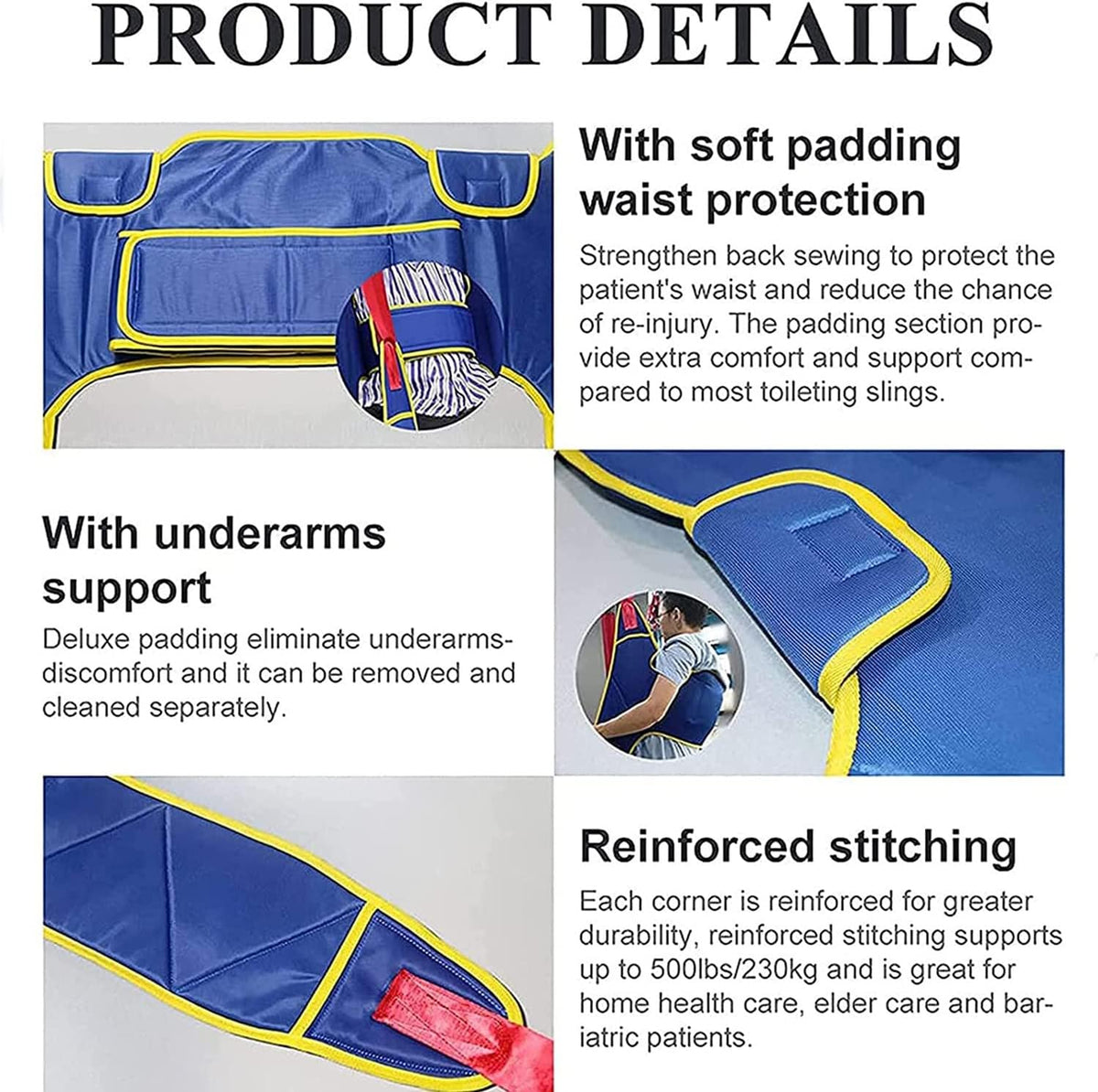 Patient Lifter Medical Lift Equipment,Universal Full Body Mesh Lift Sling,Toilet Bath Shower Aids Lifting Cushion,for Thigh Hip Leg Exercise