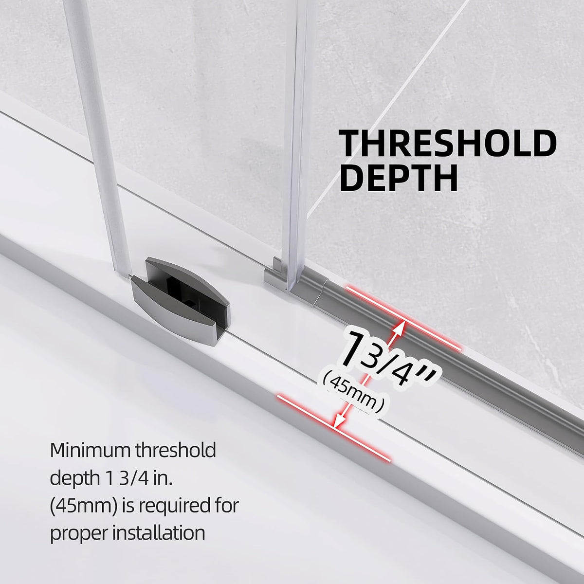 Frameless Shower Door 56-60' W x 75' H Single Sliding Shower Glass Doors for Walk-in Bathroom 1/4' Clear Easy Clean Glass Extra Tall Modern Bathroom Doors in Brushed Nickel