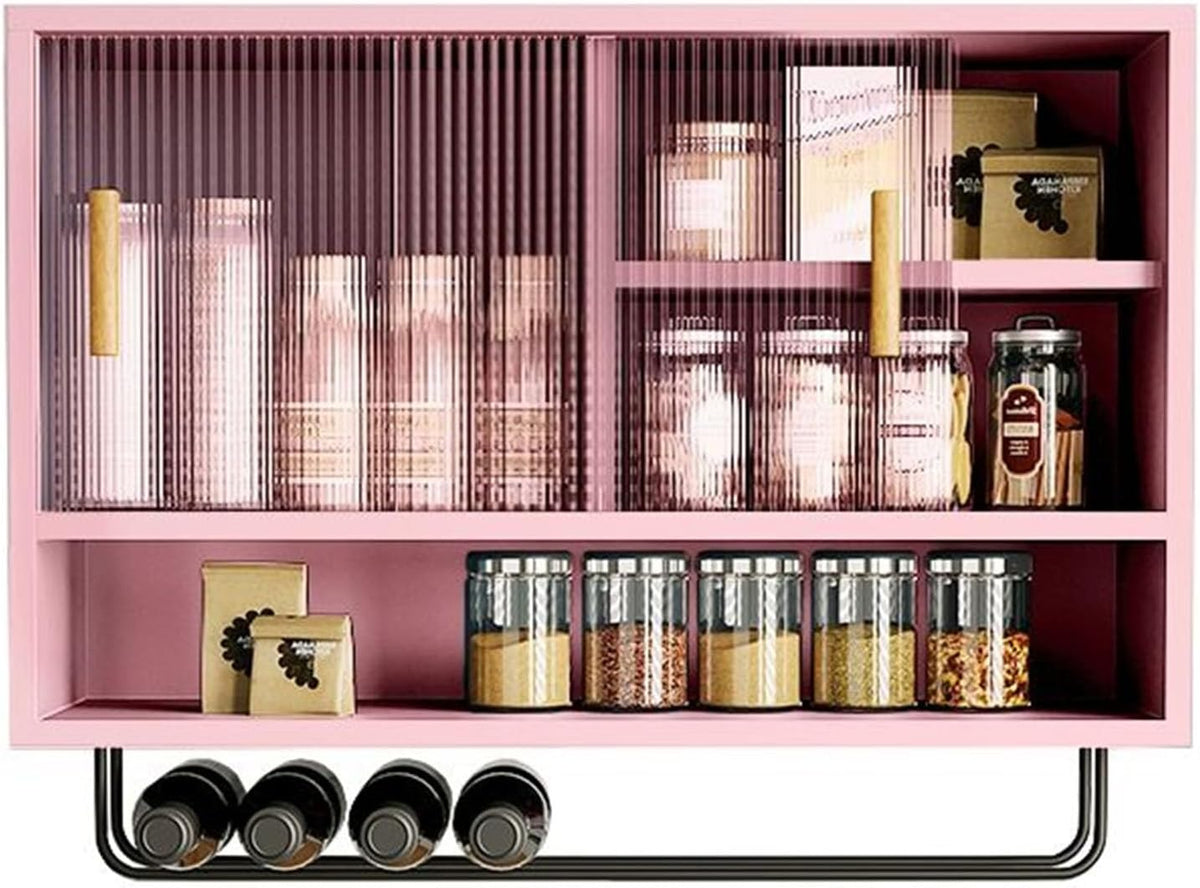 Modern Wall Mounted Storage Cabinet,Wooden Large Kitchen Wall Cabinet with 2 Glass Door and Towel Bar,Large Capacity Medicine Cabinet for Kitchen Living Room Laundry Room Cabinets