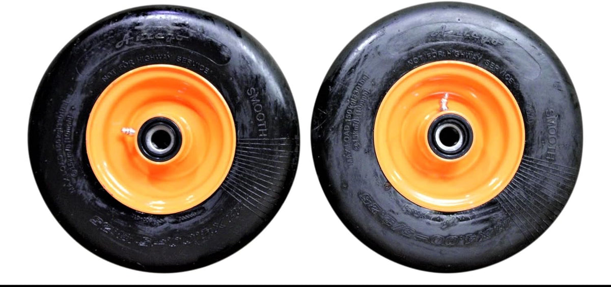Scag Flat Free Wheel Assemblies (Set of 2) 11x4.00-5 Compatible With Liberty, Freedom Z, SFZ36, SFZ48, SFZ52, SZL48, SZL52