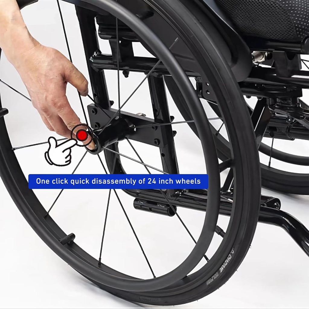 Light Wheelchair,Folding Wheelchair For Adults,Lightweight Foldable Wheelchair,Aluminum Alloy Wheelchair,Compact Wheelchair,Sports Folding Transport Wheelchair,All - Terrain Wheelchair(Size:34cm/13.4i