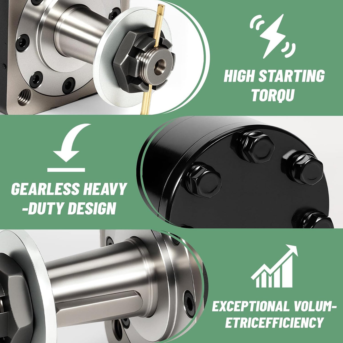 Upgraded Lawnmower Hydraulic Wheel Motor Fit for Exmark 1-603718/1603718/ 603718| for Stens 025-515 | for Parker TE0230FS250AAFA / TE0230FS250AAWP w/ 365 Days Warranty