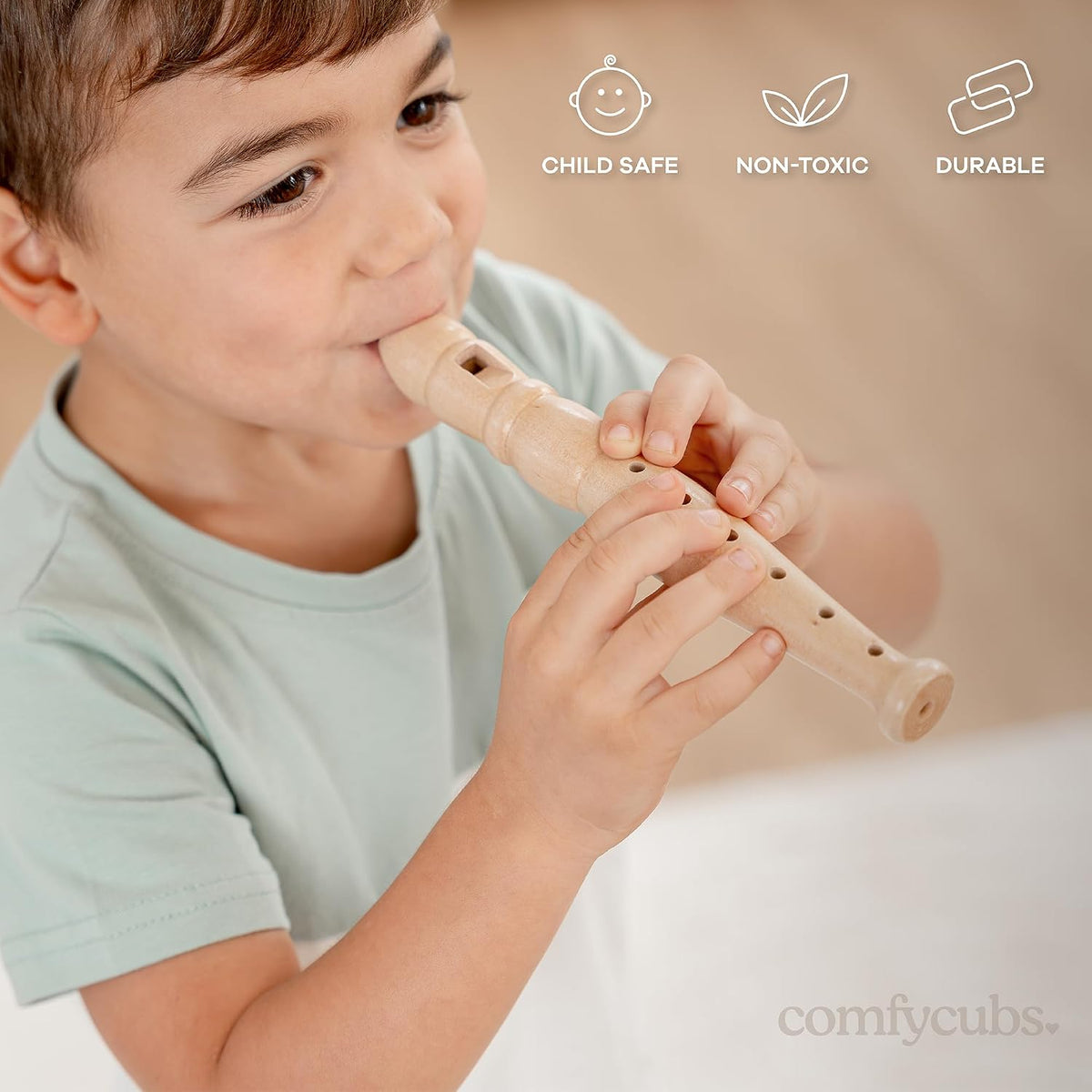 Comfy Cubs Kids Bookshelf and 4-Piece Kids Musical Instruments Set Bundled