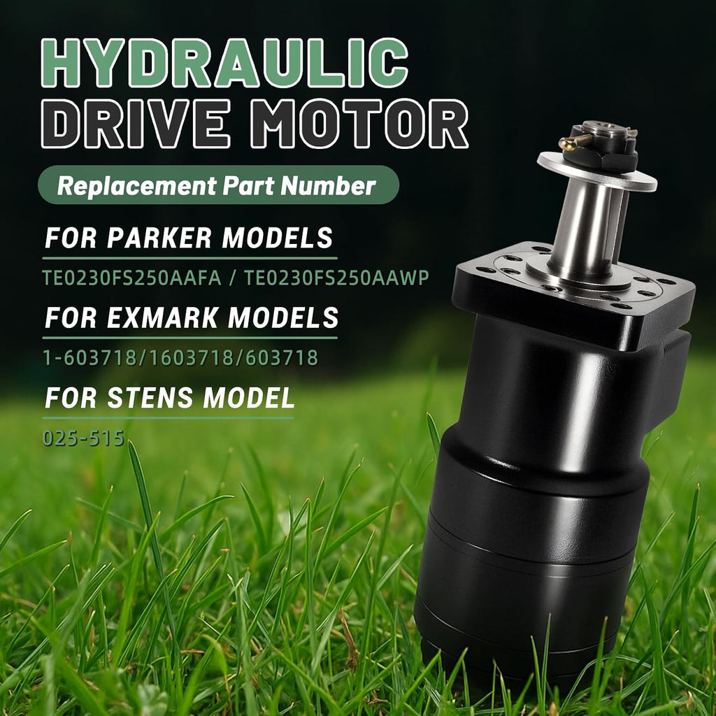 Upgraded Lawnmower Hydraulic Wheel Motor Fit for Exmark 1-603718/1603718/ 603718| for Stens 025-515 | for Parker TE0230FS250AAFA / TE0230FS250AAWP w/ 365 Days Warranty