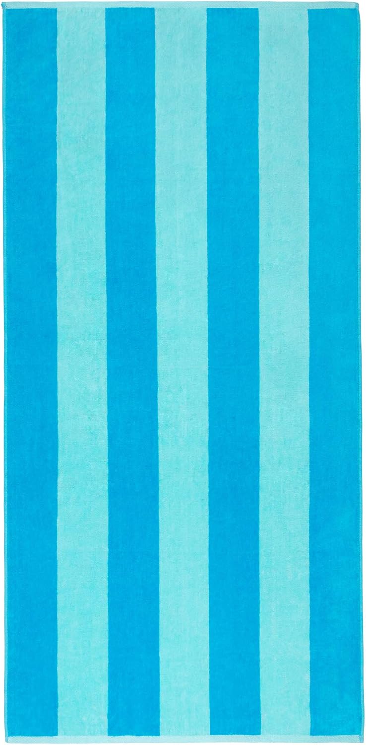 Beachland Soft Beach Towel 30 x 60 inch Cabana Stripe Hotel Pool and Resort - Two Tone Absorbent 100% Cotton (Royal-Turquoise-Coral-Mint, 24 Pack)