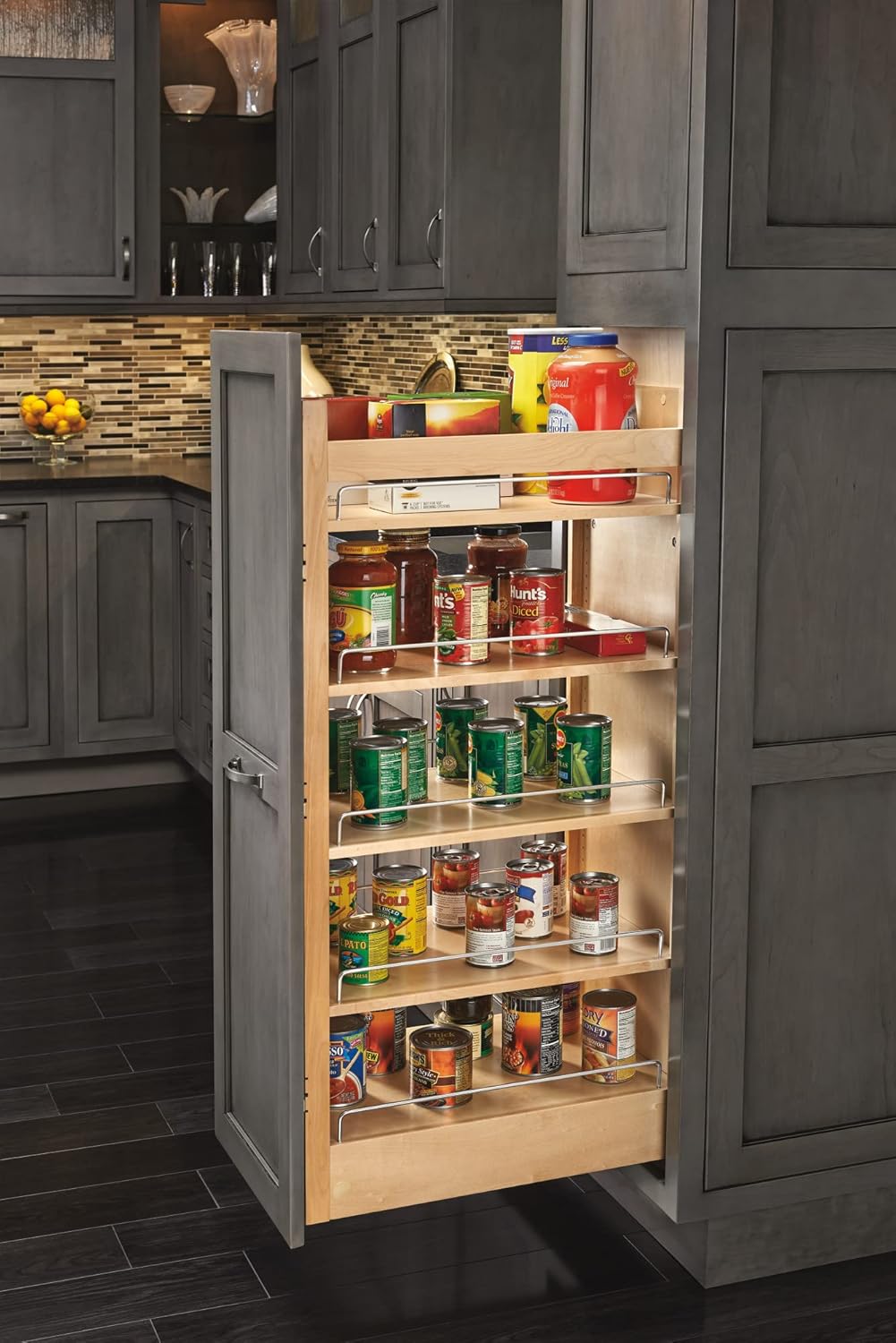Rev-A-Shelf Wood Tall Cabinet Pull Out Pantry Organizer w/Soft Close