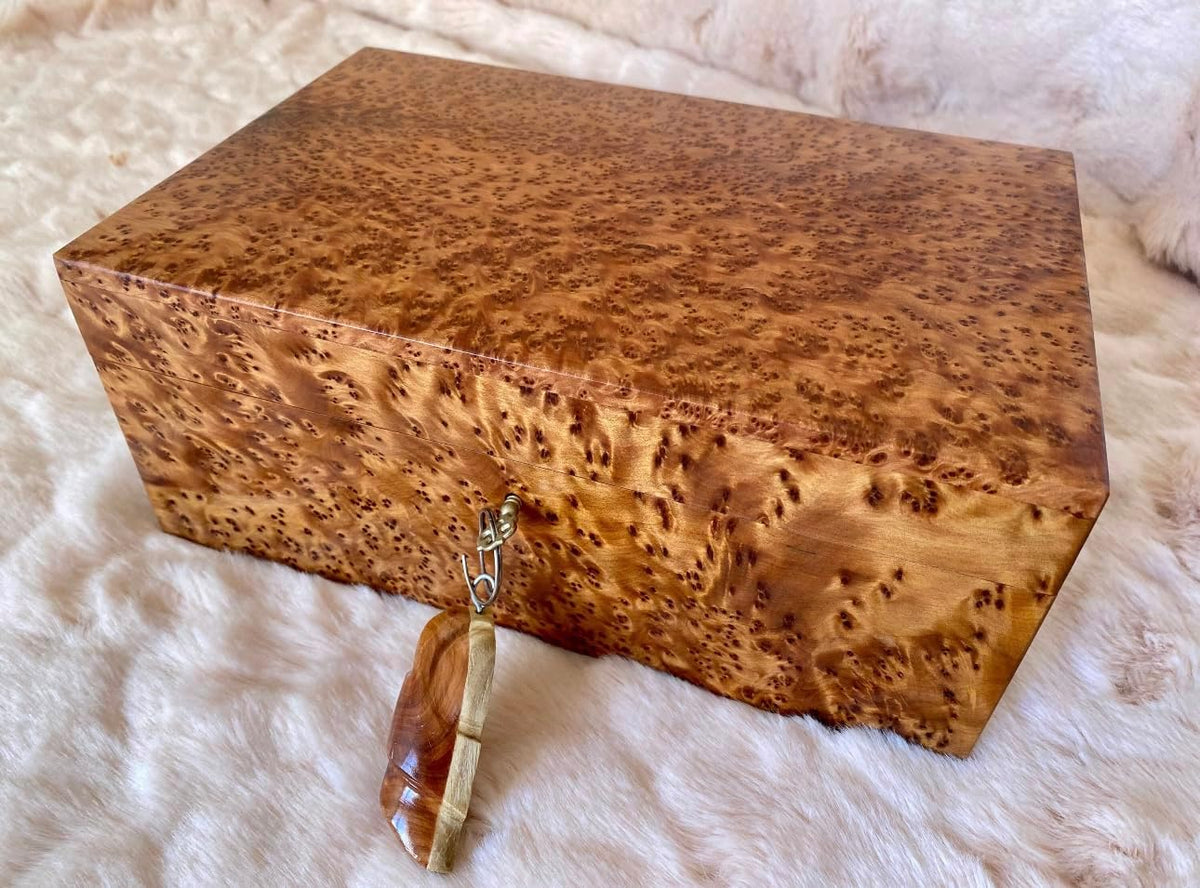 Hand Carved Wooden Multipurpose Keepsake Jewelry Decorative Art Box Storage Organizer (Large wood Box,Antique) (X-Large With Lock 2)