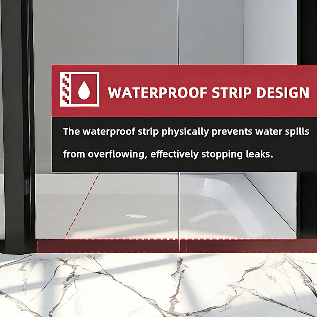 Shower Door 56-60' W x 72' H, Semi-Frameless Sliding Glass Shower Door, 1/4' (6mm) SGCC Tempered Glass Bathroom Sliding Door, Matte Black Finish, 304 Stainless Steel Hardware