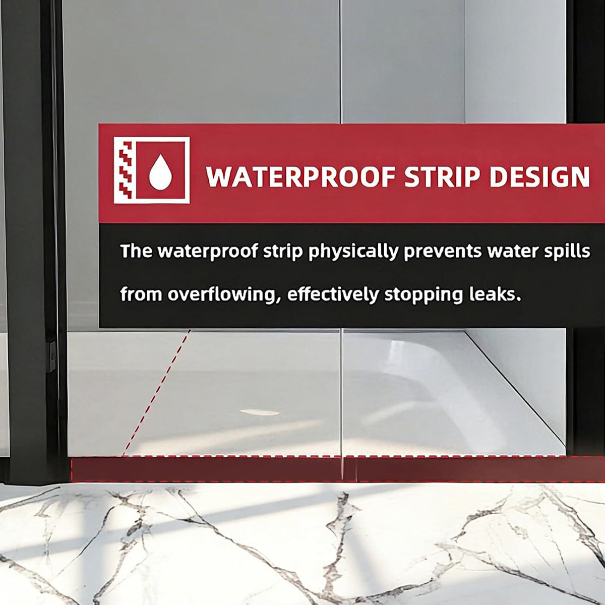 Shower Door 56-60' W x 72' H, Semi-Frameless Sliding Glass Shower Door, 1/4' (6mm) SGCC Tempered Glass Bathroom Sliding Door, Matte Black Finish, 304 Stainless Steel Hardware
