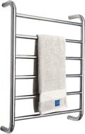 Heated Towel Rail Bathroom Wall Heater Electric Towel Warmer, 6 Bars Towel Dryer Wall-Mounted Bright Light Bath Towel Heater - Stainless Steel