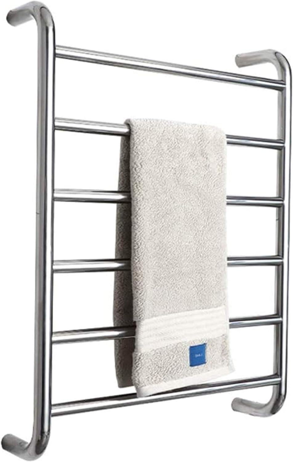 Heated Towel Rail Bathroom Wall Heater Electric Towel Warmer, 6 Bars Towel Dryer Wall-Mounted Bright Light Bath Towel Heater - Stainless Steel