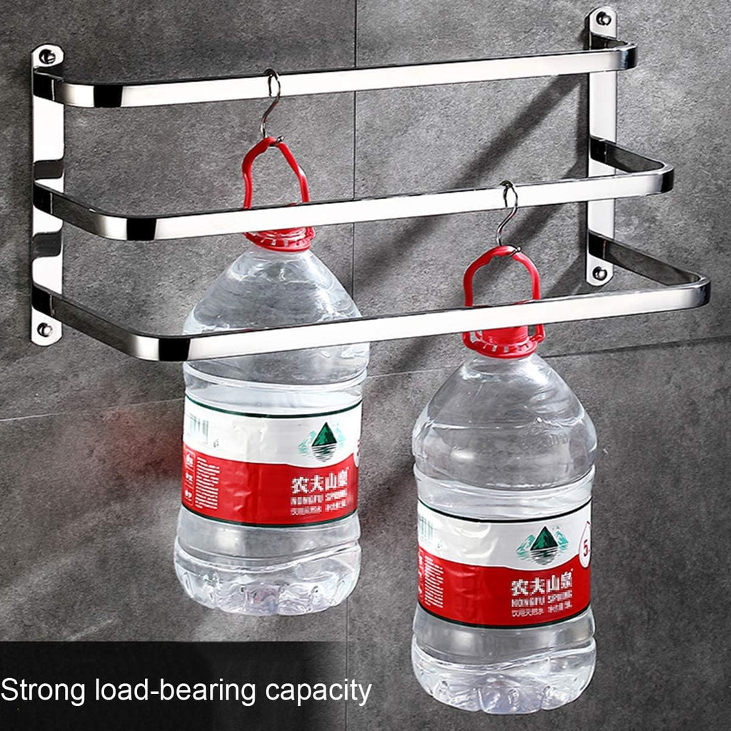 Double Pole Towel Rack Punch-Free Towel bar Bathroom Suction Cup Towel Holder Space Aluminum Towel Shelf-A 57cm(22inch) (Single Layer 70cm)