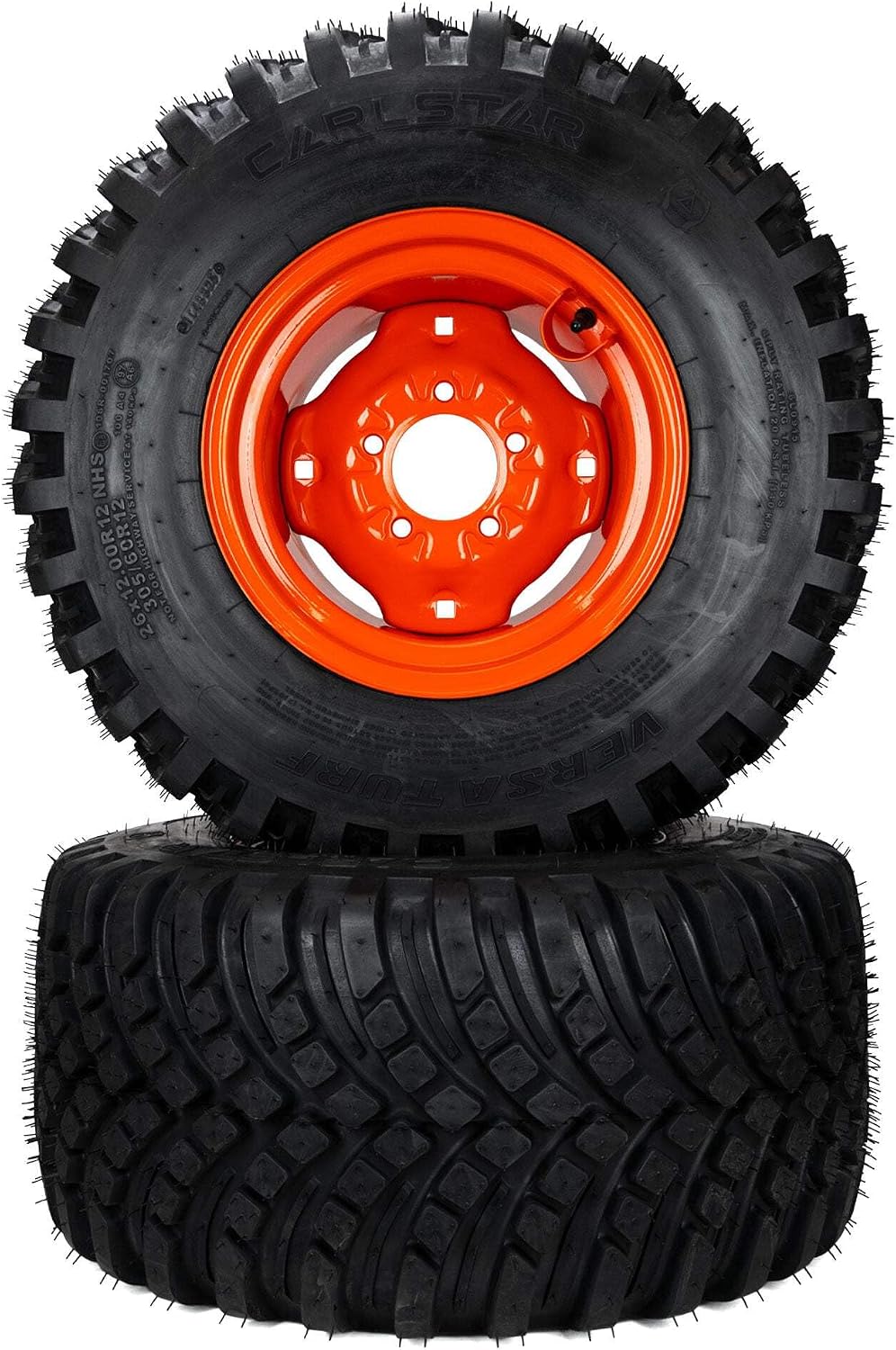 (2) Versa Turf Tire Assemblies 26x12.00-12 Fits Kubota BX Series K2561-17610