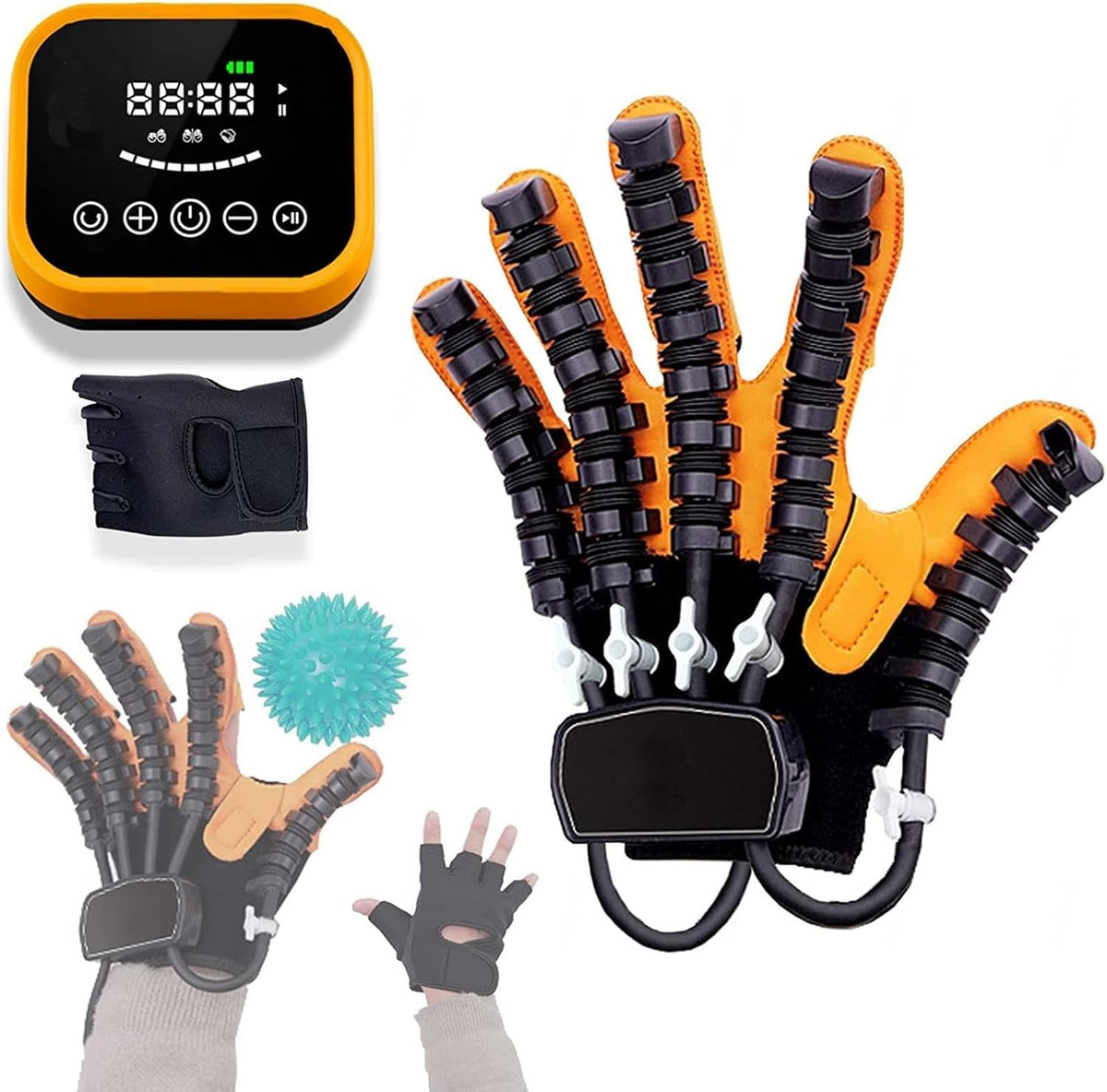 Finger Training Stroke Hand Splint Protector Exoskeleton Manual Training with Single Finger Training and Mirror Mode,Right-L