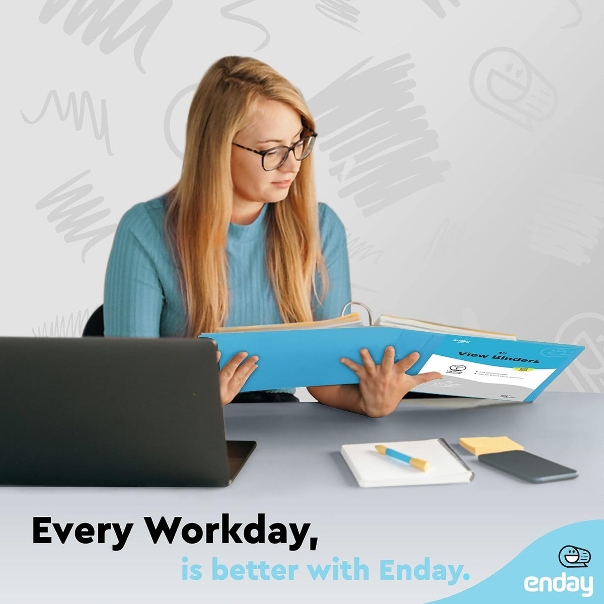 Enday 1 Inch Binder (24 Pack - Blue) 3 Ring Binder 1 inch with Clear View Cover and 2 Inside Pocket - for Letter Size 8.5 x 11'' Paper, Ideal for School Supplies, Office, and Home