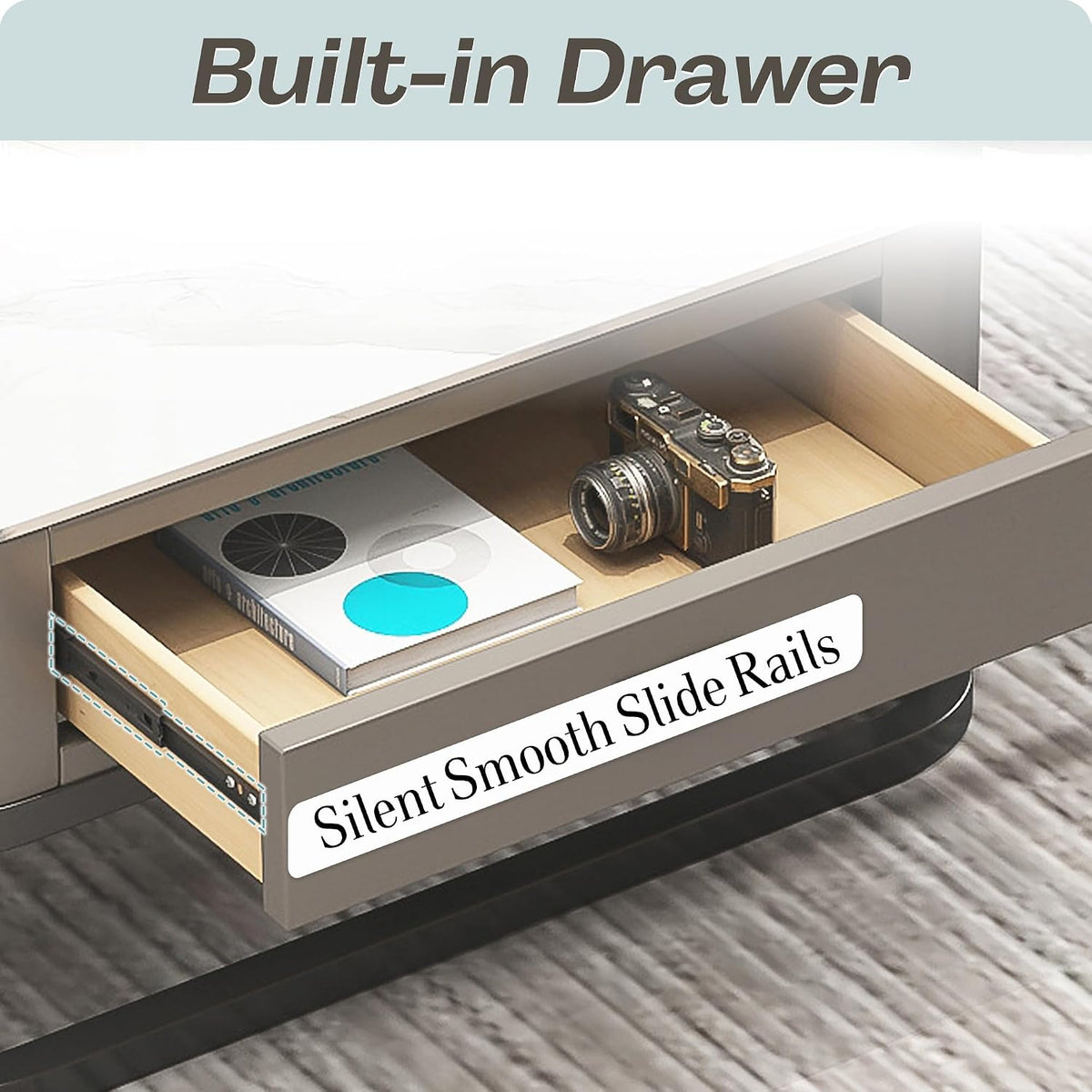 Square Coffee Table Set of 2, Nesting Table End Table, Modern Side Table for Living Room, Office, Bedroom, Grey
