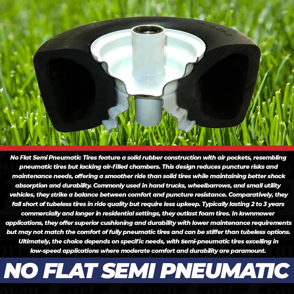2 Pack 13x5x6 White No Flat Front Solid Tire Puncture Proof Fits Exmark Mowers Matching The Following part Numbers 1-632250, 1-634662 109-9126 - 103-3051 - 126-5360