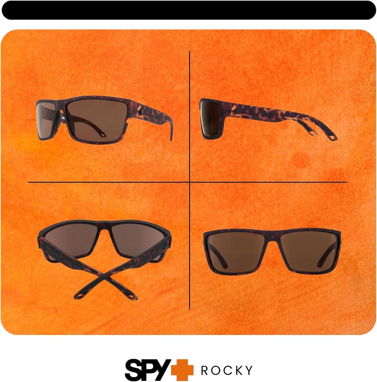 Spy Rocky 62MM Cylindrical Shield Sunglasses for Men +BUNDLE with ACCESSORY EYEWEAR KIT
