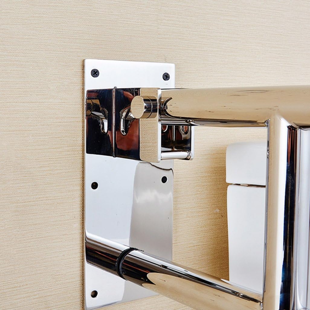 Grab Bar 304 Stainless Steel Grab Rails Polished Chrome Finished Foldable Wall Mounted Handrails Disability Aid Hold for Toilet Shower Bathroom,