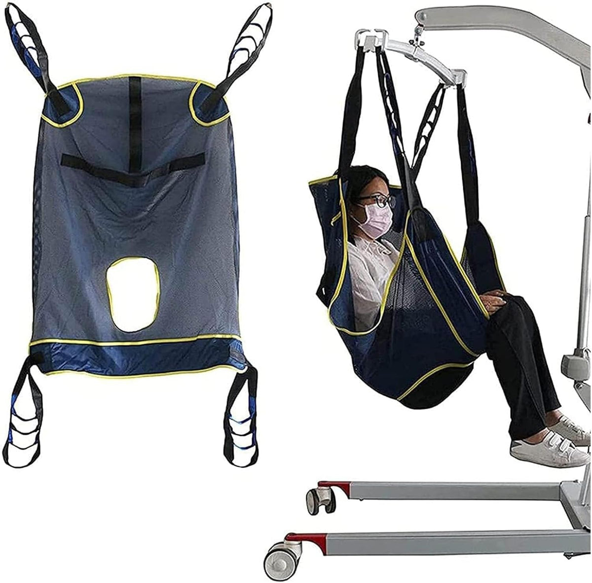 Harness Elevation Patient Complete Body Slinga Medical Transfer Belt Patient Crane Medical Lifting Equipment Bariatric Disability of Comfortable Lifting, Sling Lift