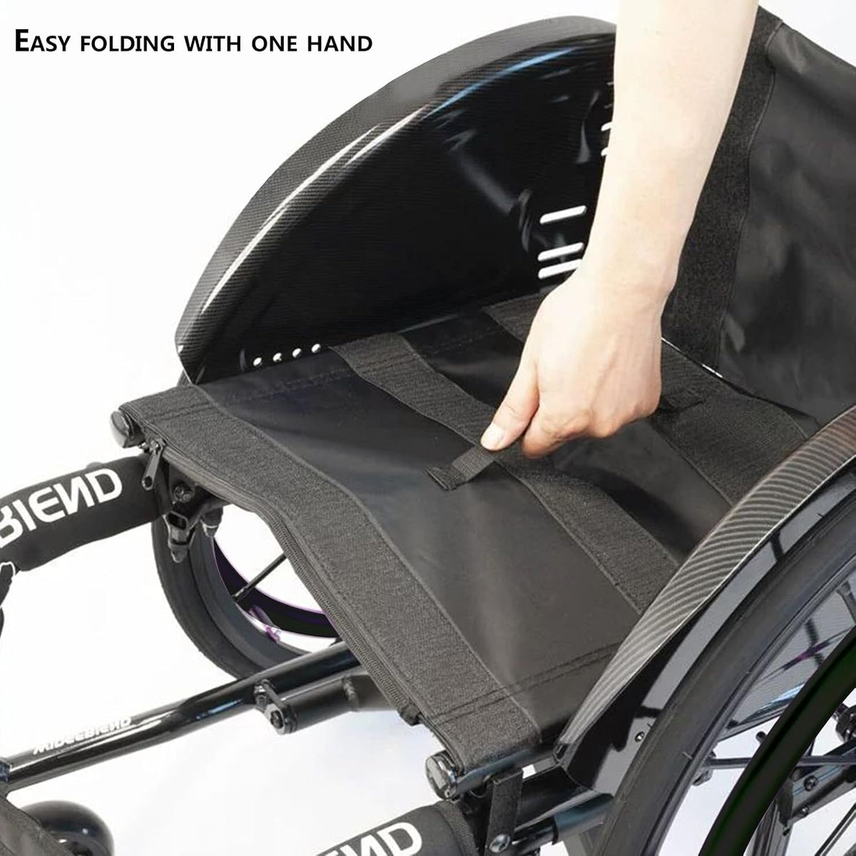 Lightweight Sports Wheelchair,Portable Transport Wheelchair,Aluminium Wheelchair,Mute Wheelchair,Handbrakes Quick Release Rear Wheels & Anti-Tip Wheels,for Teenagers,Adults,Seniors(Black,Seat width 36