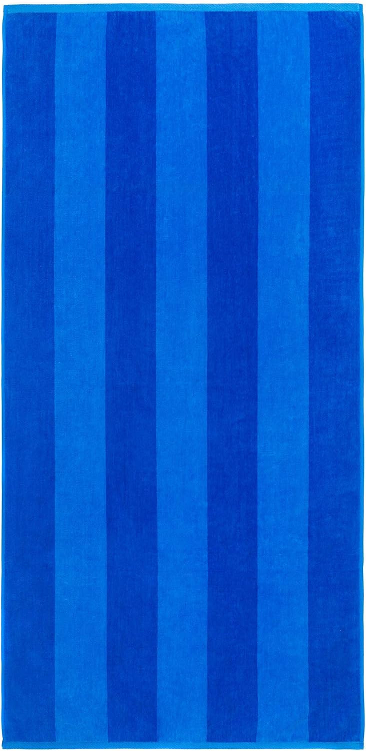 Beachland Soft Beach Towel 30 x 60 inch Cabana Stripe Hotel Pool and Resort - Two Tone Absorbent 100% Cotton (Royal-Turquoise-Coral-Mint, 24 Pack)