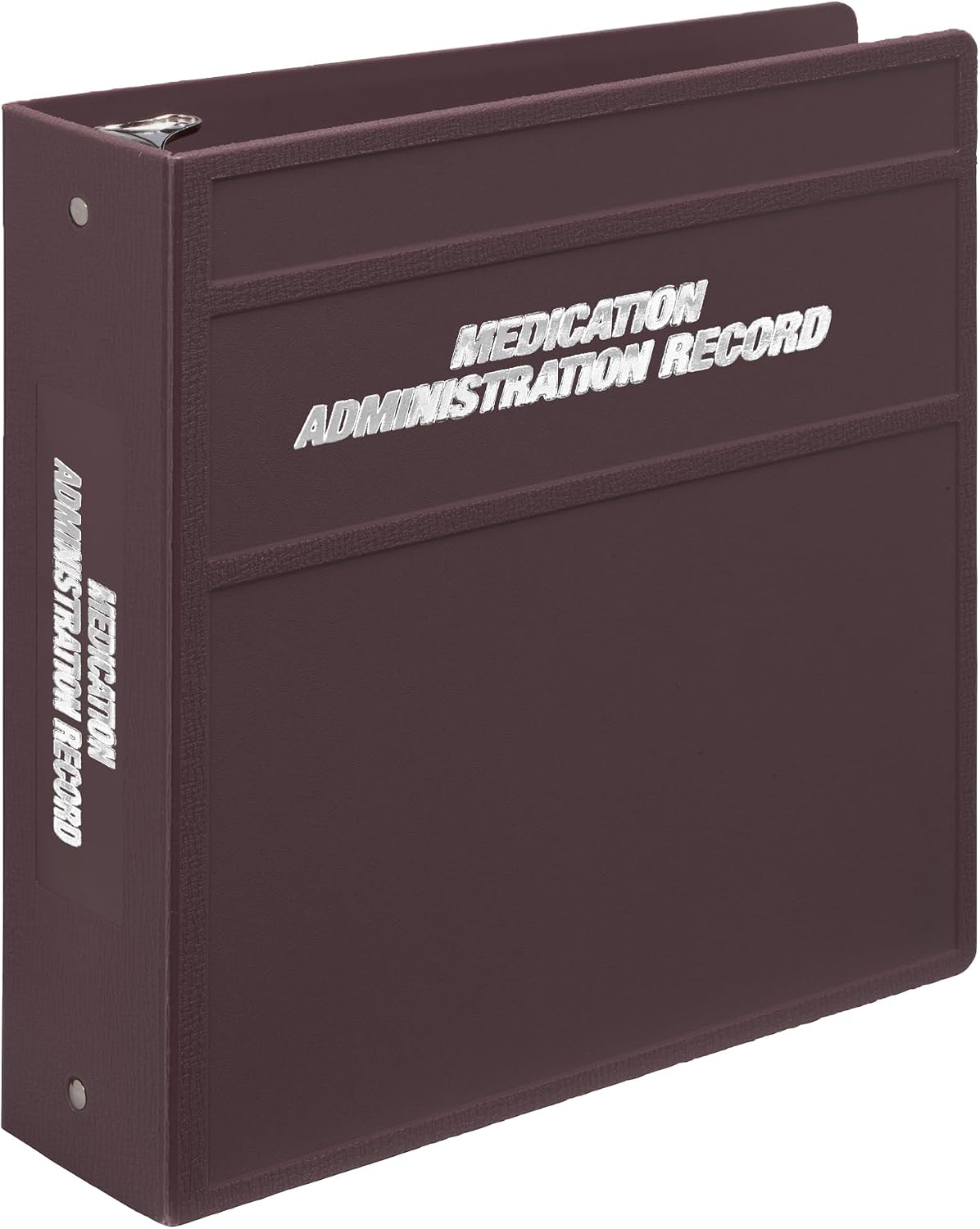 Carstens 3-Inch Heavy Duty Round Ring Binder for Medication Administration Records – Side Opening, Plum, Case of 14, Durable Plastic, No Pockets, Holds 400 Letter Sheets, Made in USA (1813-3RCS)