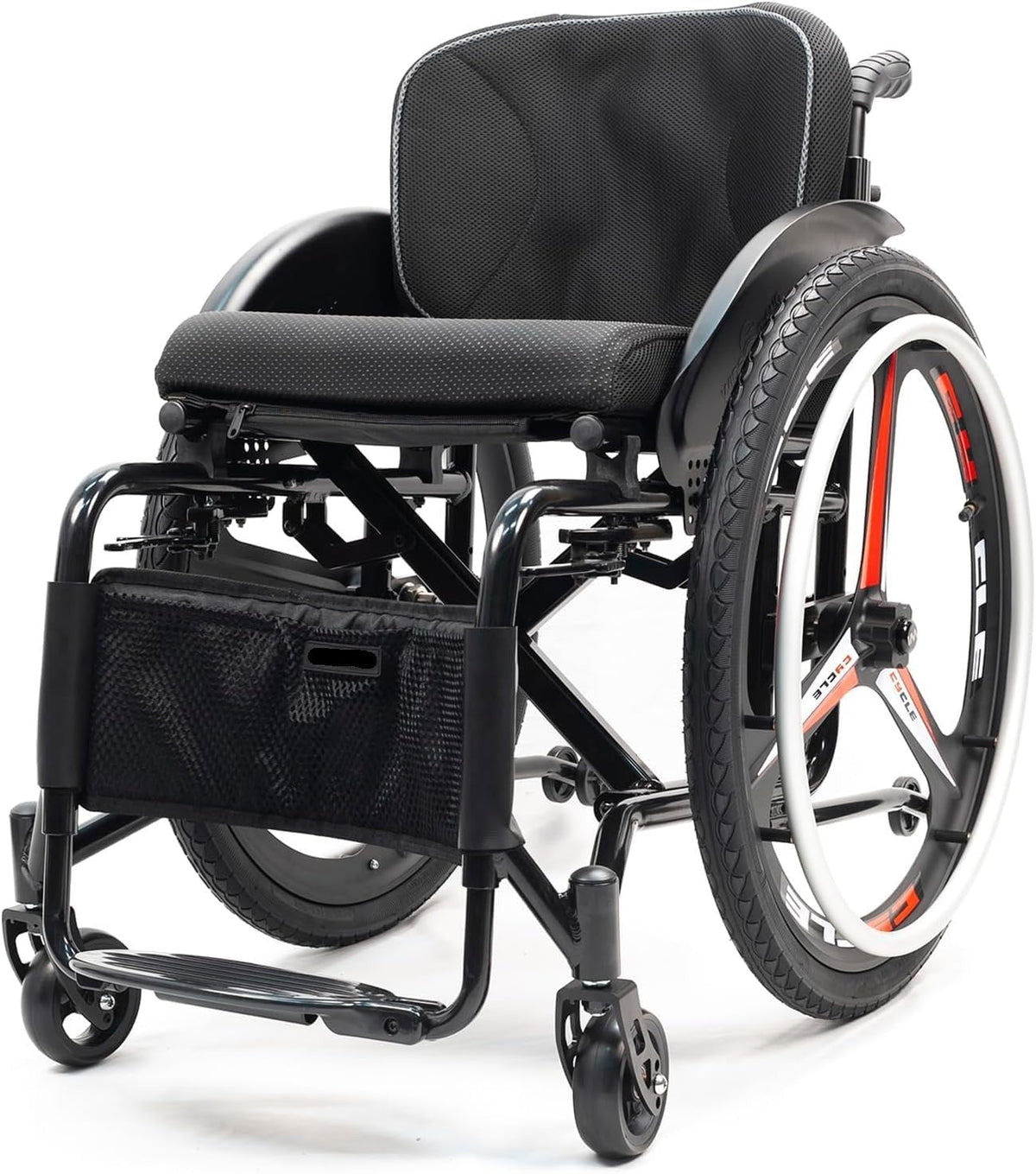 Lightweight Sports Wheelchair Foldable,Folding Transport Wheelchair,Adult Lightweight Wheelchair,Aluminum Alloy Wheelchair,Anti-Tip Wheels,Handbrakes,Quick Release Rear Wheels(14.1in/36cm)