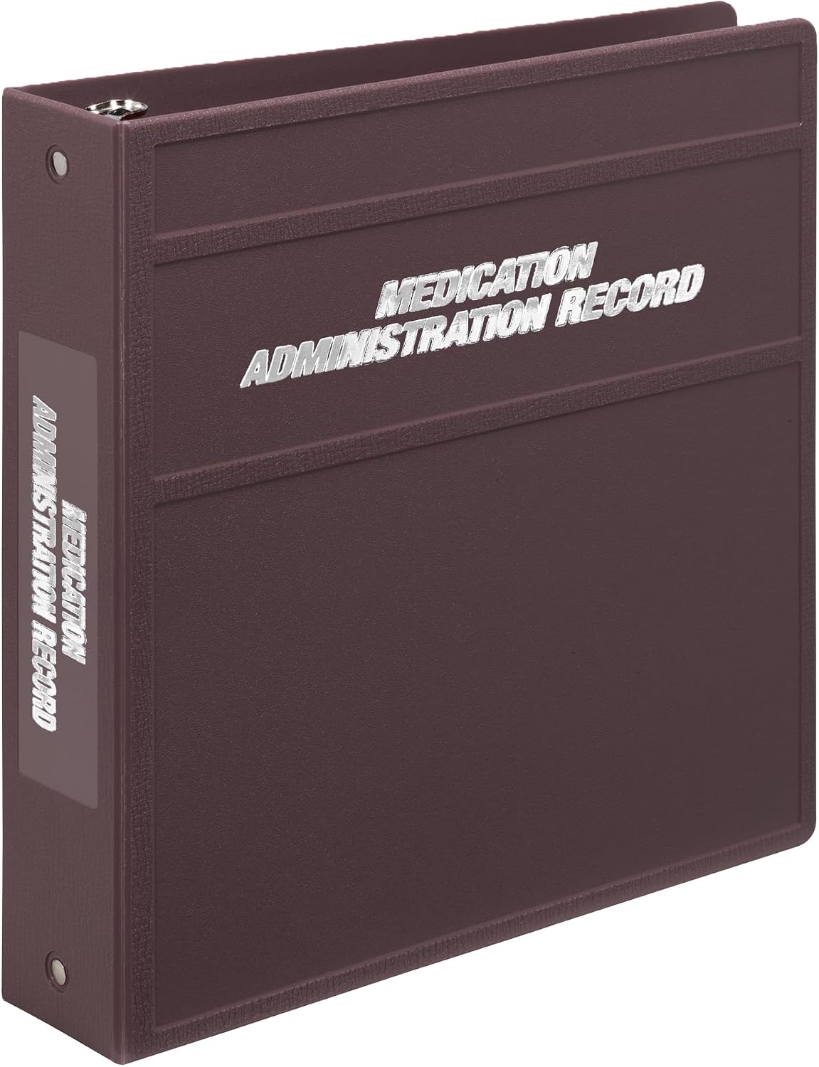 Carstens 2-Inch Heavy Duty Round Ring Binder for Medication Administration Records – Side Opening, Plum, Case of 16, Durable Plastic, No Pockets, Holds 300 Letter Sheets, Made in USA (1808-3RCS)