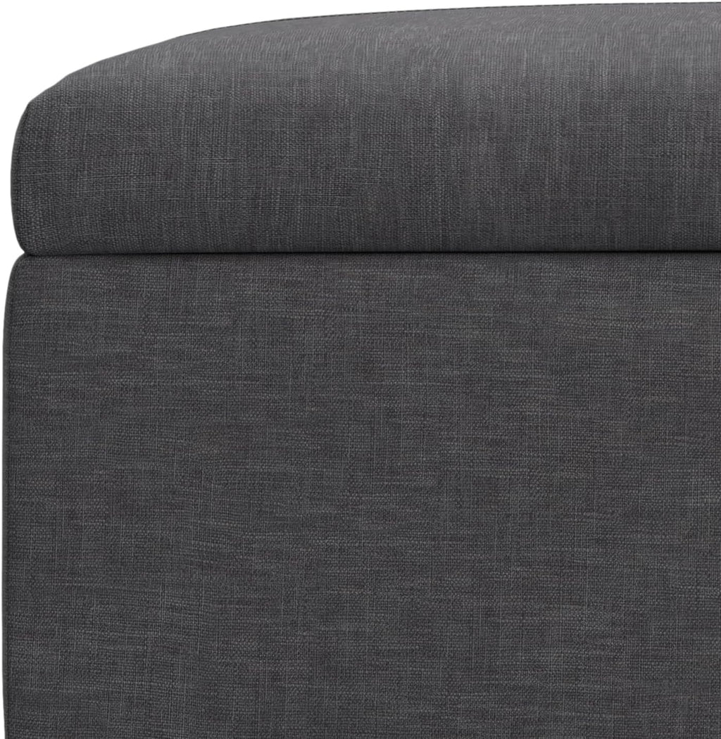 SIMPLIHOME Gabbie 36' WD Contemporary Square Coffee Table Storage Ottoman in Slate Gray