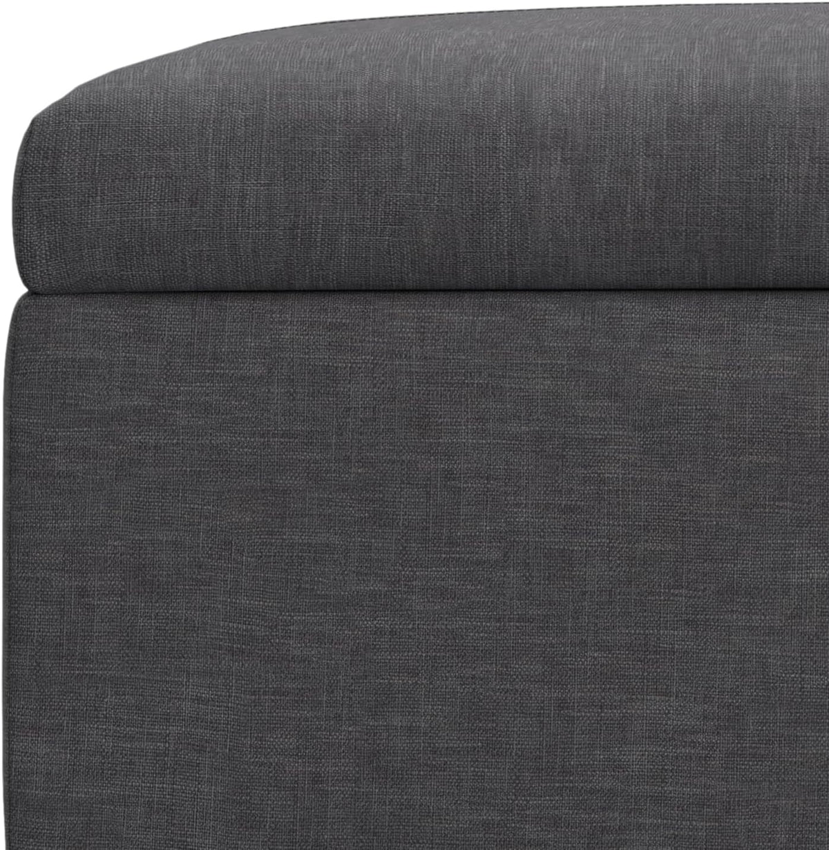 SIMPLIHOME Gabbie 36' WD Contemporary Square Coffee Table Storage Ottoman in Slate Gray