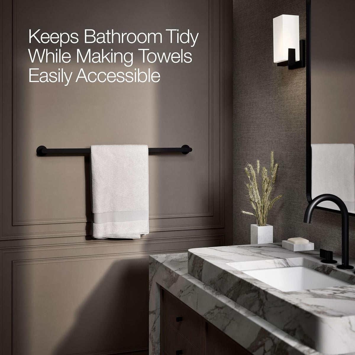 Kohler 73143-BL Composed® 30' Towel bar, Matte Black