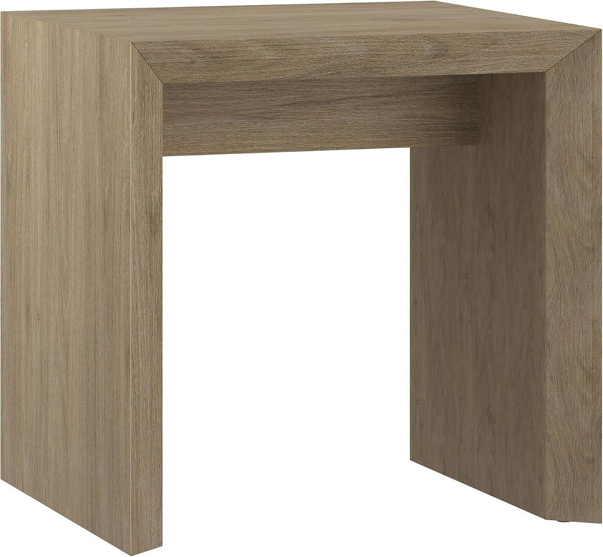 Henn&Hart 22' Modern Square End Table, Side Table, Nightstand for Living Room, Office, Family Room, or Bedroom, Weathered Gray