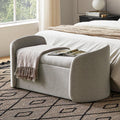 mopio Sophie 51' Ottoman Storage Bench, Entryway and Window Seating, End of Bed Curved Stool for King & Queen Bed, Storage Chest for Bedroom (Light Gray Fabric)