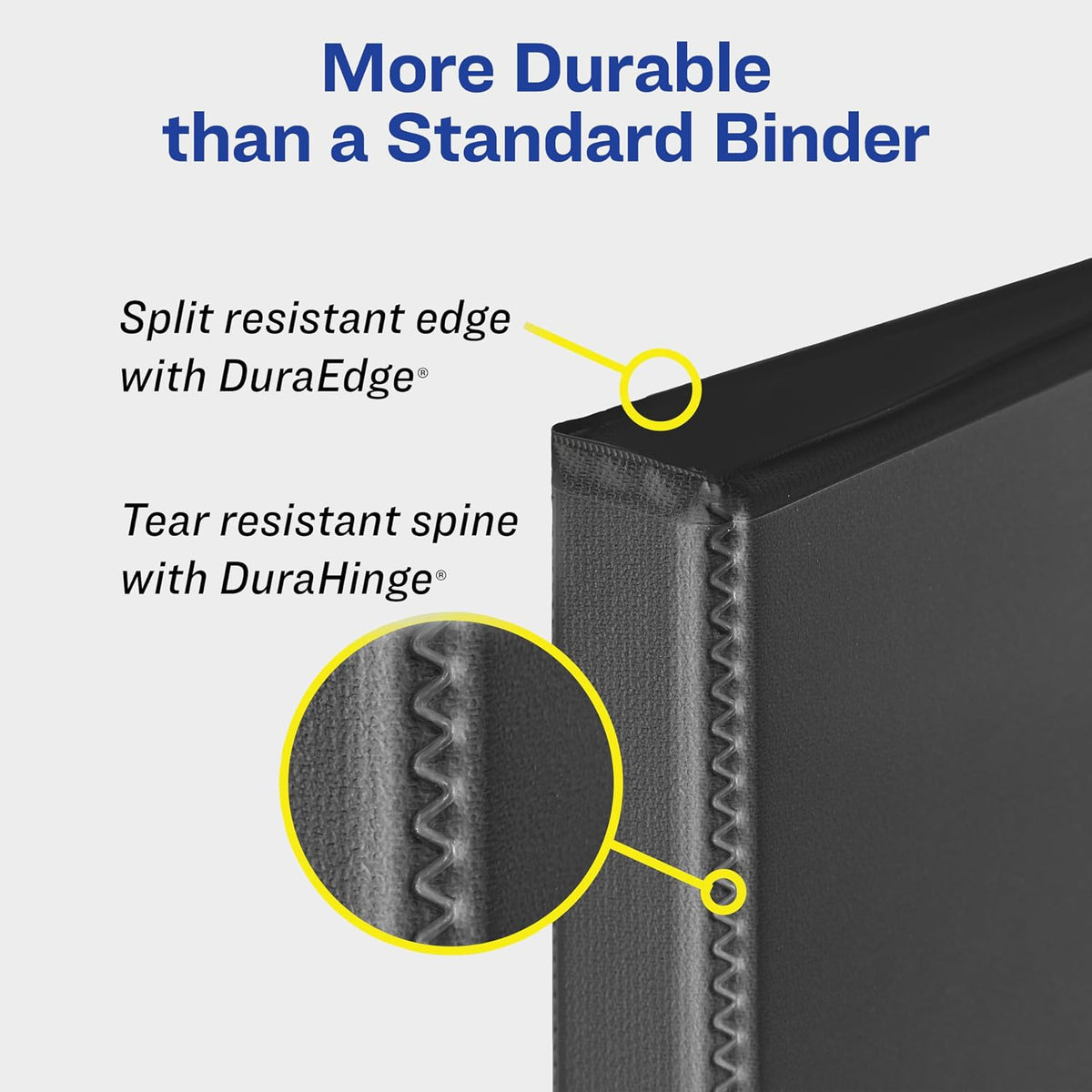 Avery Heavy-Duty View Binder, 1' EZD One Touch Rings, 275-Sheet Capacity, DuraHinge, 12 Black Binders (79699)