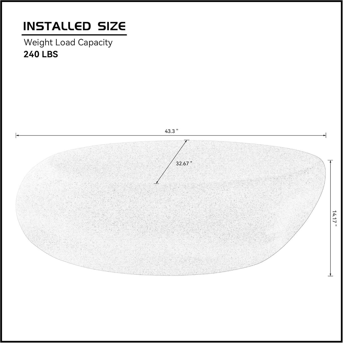 43.3' Faux Stone Coffee Table Modern Unique Coffee Table Oval Center Tables Round Edge Design Fiberglass Oval Accent Tables for Living Room Office Apartment No Assembly, Cream White
