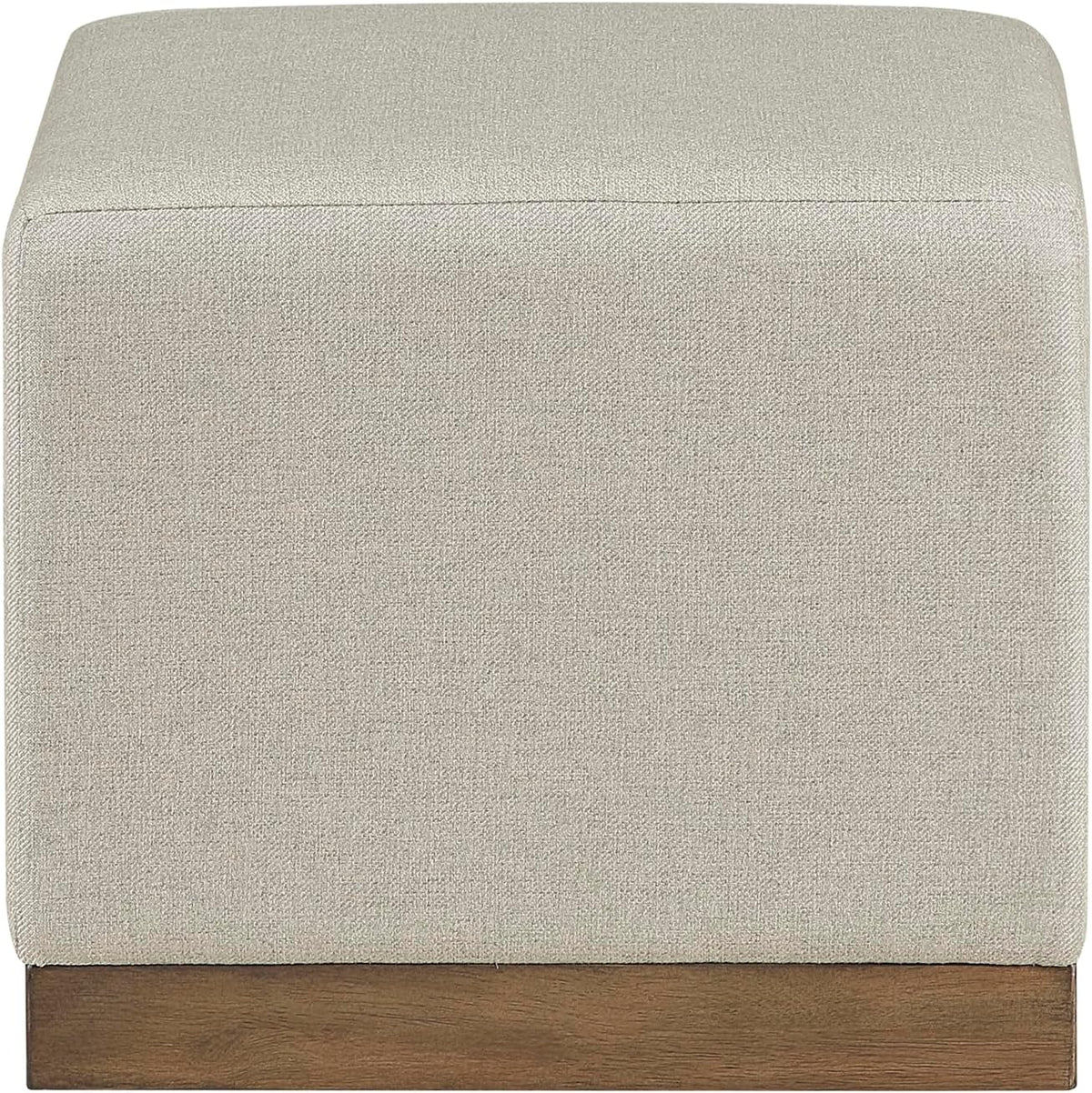 Lexicon 44' Square Coffee Table with 4 Upholstered Stools, Maple Veneer Wood Cocktail Table, Gray Upholstered Stools with Casters, Modern Living Room/Apartment Centerpiece, Full Assembled, Brown