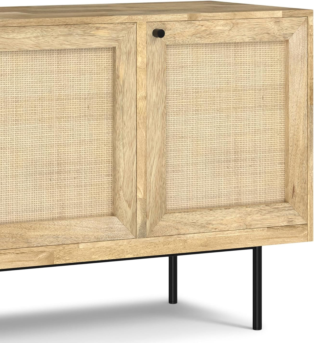 SIMPLIHOME Reeves 57 inch x 18 inch Rectangle Contemporary Modern Sideboard Buffet in Natural for The Dining Room and Kitchen