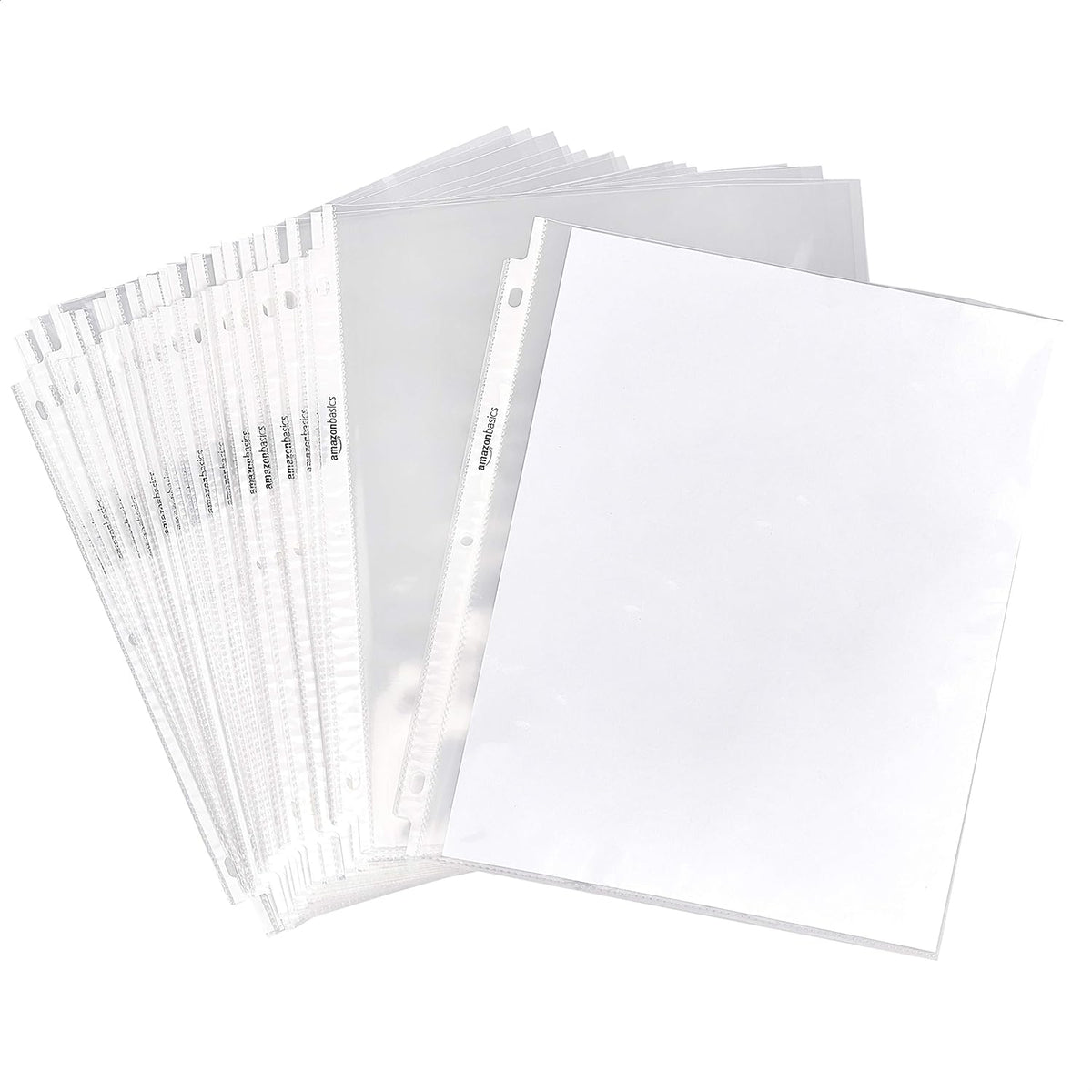 Amazon Basics Sheet Protectors for 3 Ring Binder, Top Loading, Clear Plastic Sleeves, Letter Size, 2000-Pack
