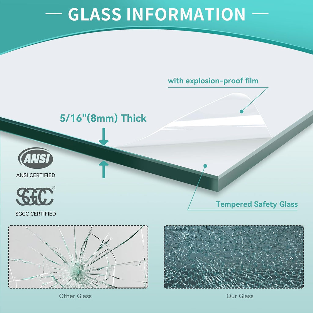 56-60 in. W x 76 in. H Soft-Close Double Sliding Shower Door, Semi-Frameless Bypass Shower Glass Door, with Explosion-Proof Film, with 5/16'(8mm) SGCC Tempered Glass