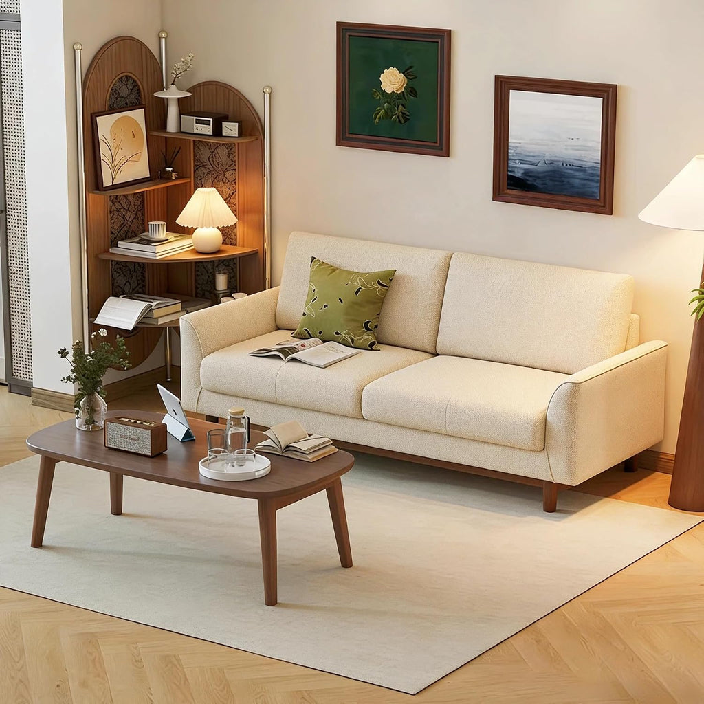 Foldable Coffee Table, Sofa Table, Coffee Tables for Living Room，Minimalist Solid Wood Side Table, Foldable Legs, Walnut Color.(31.5IN)